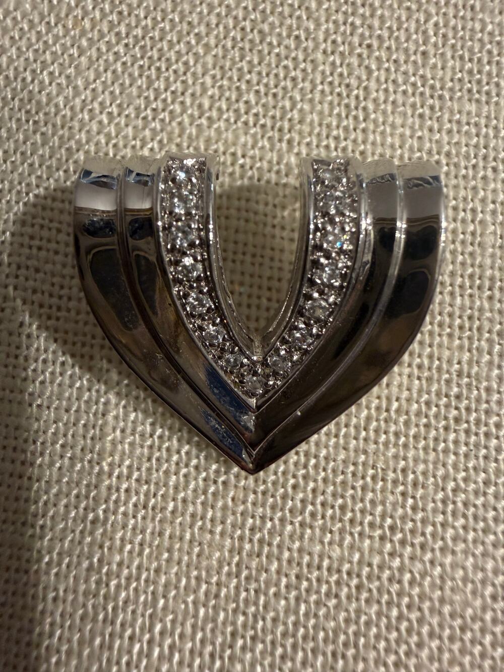 Vintage Sterling Silver Chevron Pendant 925